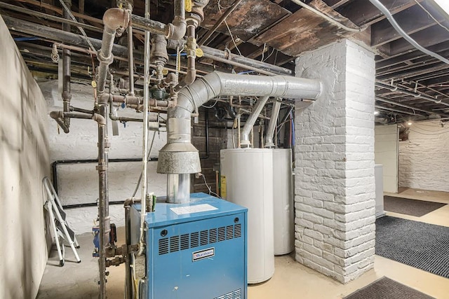 utility room featuring gas water heater