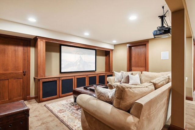 cinema with light colored carpet