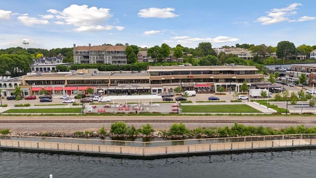 exterior space featuring a water view