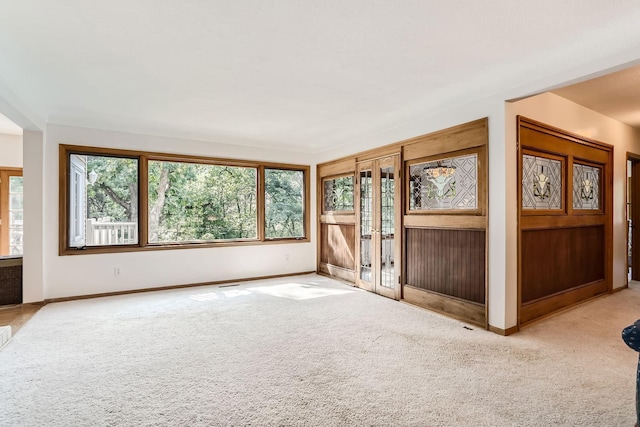 unfurnished living room featuring carpet