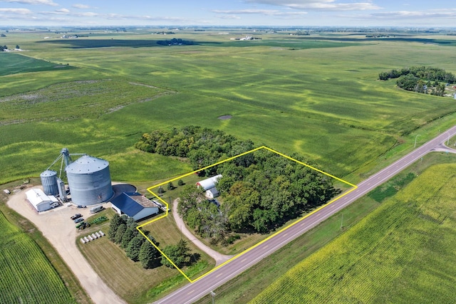 bird's eye view featuring a rural view