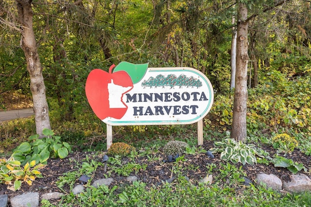 view of community sign