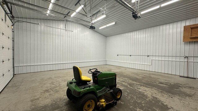 garage featuring metal wall