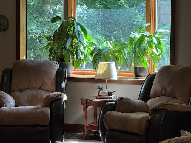 sitting room featuring a healthy amount of sunlight