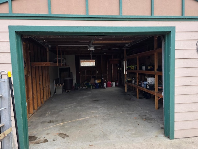 view of garage