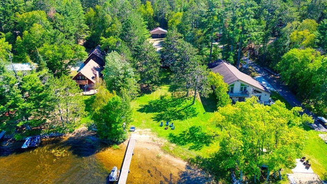 aerial view with a wooded view