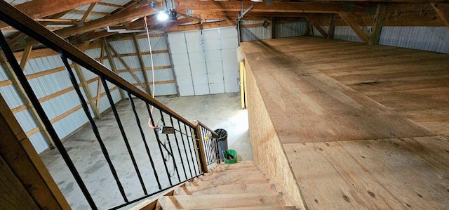 view of unfinished attic