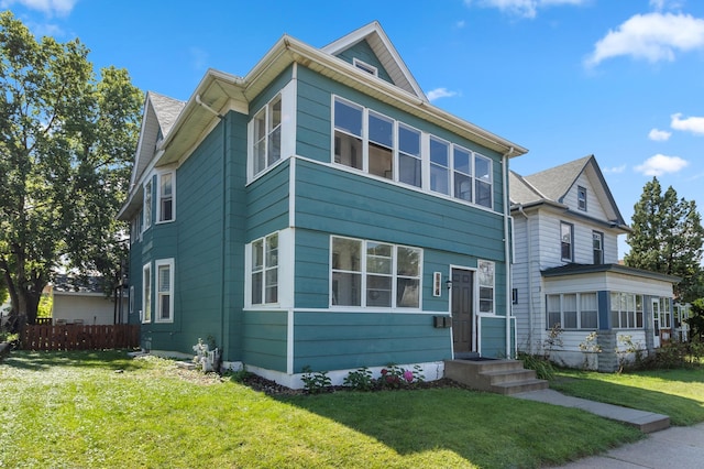 view of front of house with a front yard