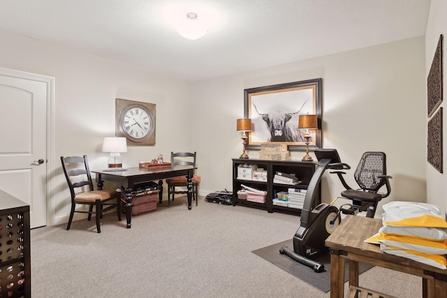 view of carpeted office space