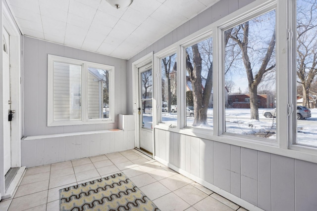 view of unfurnished sunroom