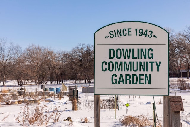 view of community sign