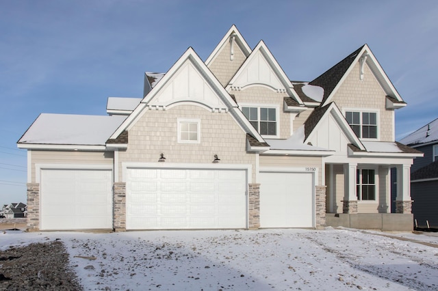 view of front of house with a garage