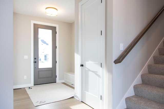 foyer featuring light hardwood / wood-style flooring