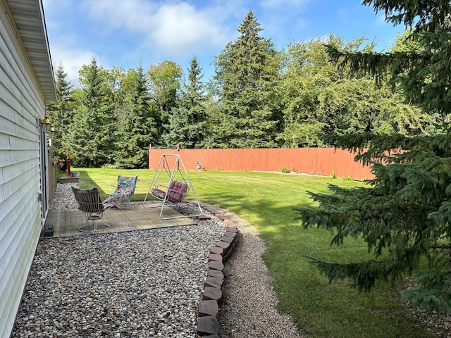 view of yard with a patio area and fence