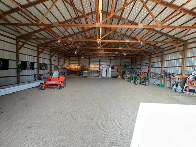 garage featuring metal wall