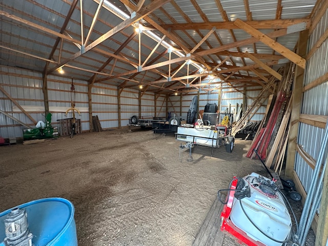 garage featuring metal wall