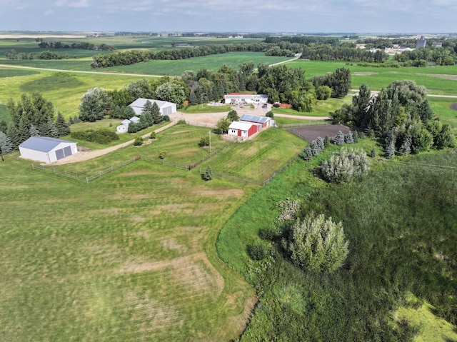 aerial view with a rural view