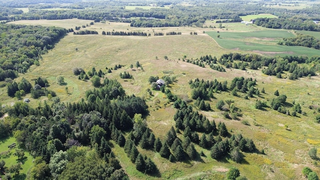 drone / aerial view with a rural view