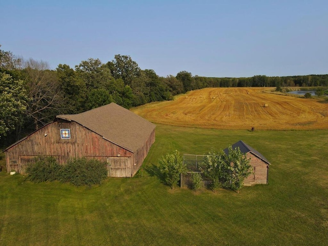 drone / aerial view featuring a rural view