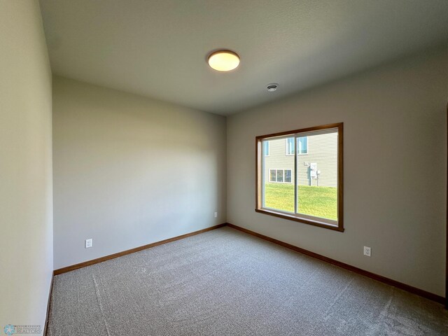 unfurnished room featuring light colored carpet