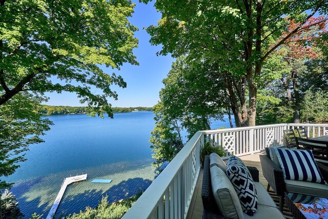 balcony with a water view