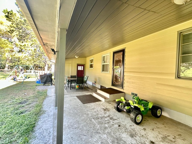 view of patio featuring area for grilling