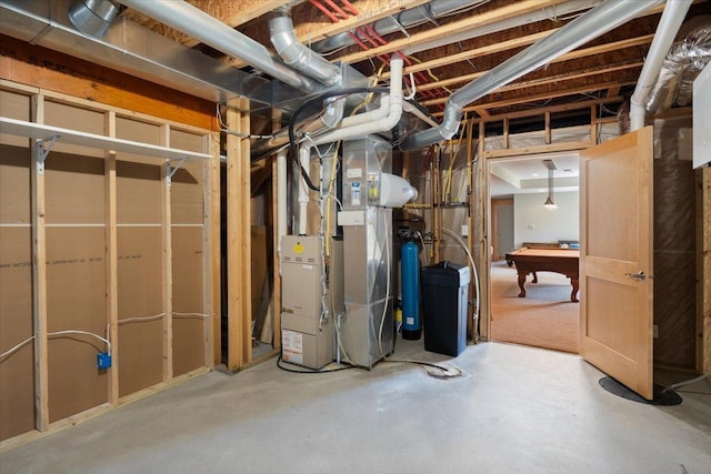 basement featuring pool table