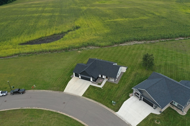 bird's eye view featuring a rural view