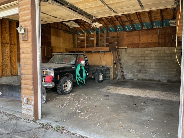 view of garage