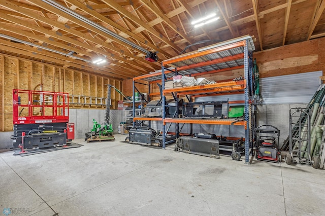 25002 State Highway 108, Lida Twp, MN 56572 - garage featuring a garage door opener and a workshop area