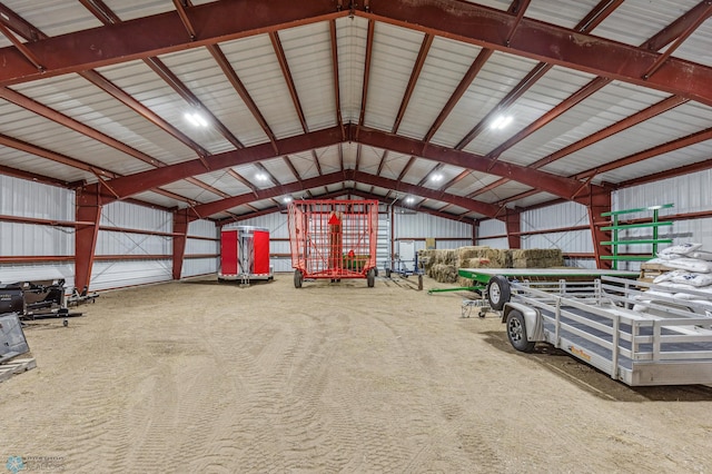 25002 State Highway 108, Lida Twp, MN 56572 - interior space featuring vaulted ceiling and metal wall