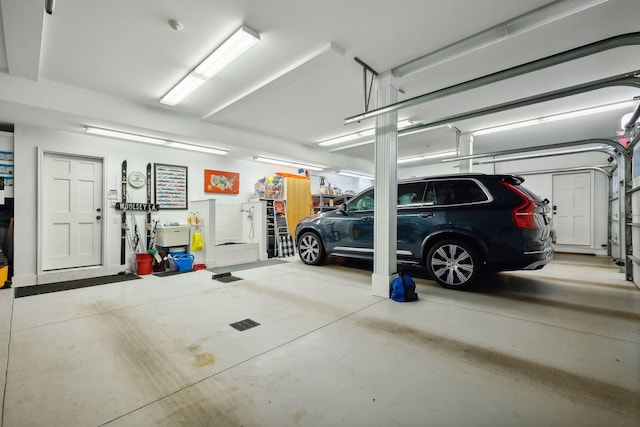 view of garage