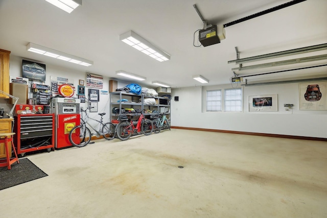 garage featuring a garage door opener