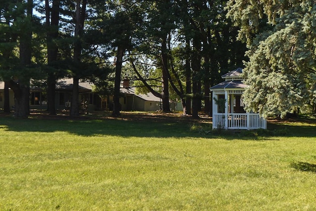 view of yard featuring a gazebo