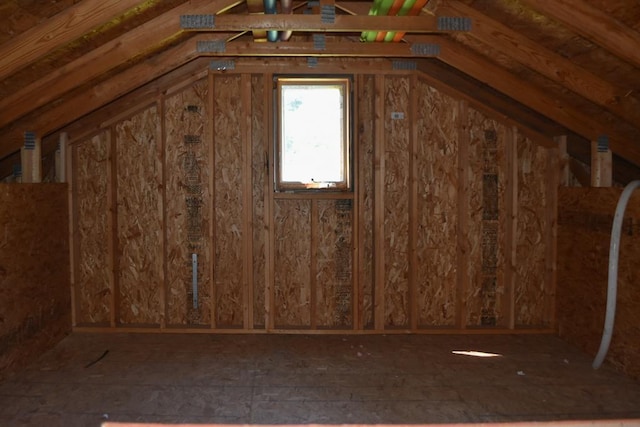 view of unfinished attic