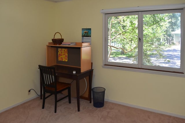 carpeted home office featuring a healthy amount of sunlight