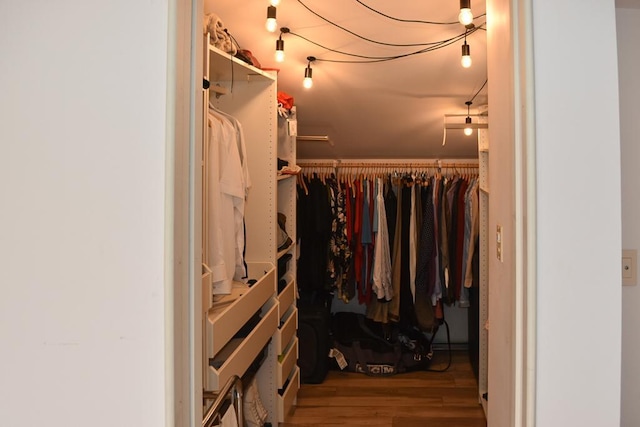 spacious closet with wood finished floors