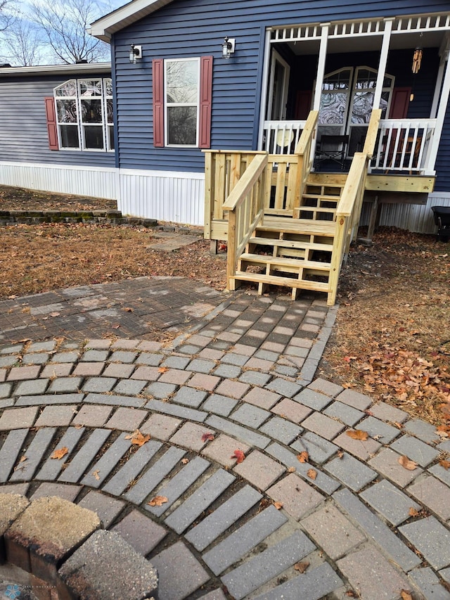 exterior space featuring covered porch