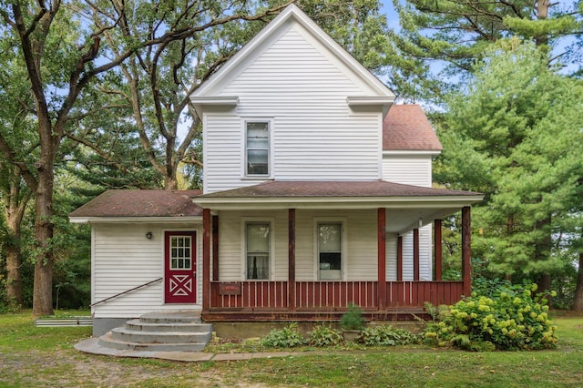 farmhouse inspired home with covered porch