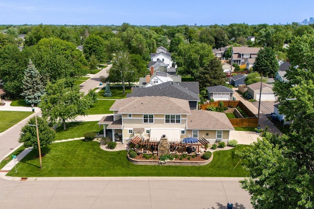 drone / aerial view featuring a residential view