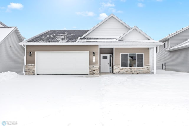 view of front of house with a garage