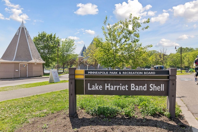 view of community sign