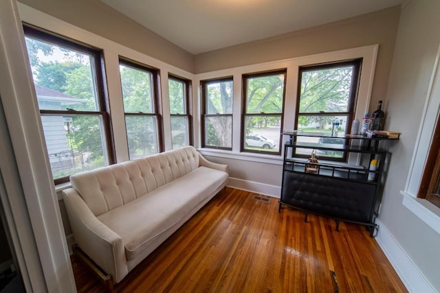 interior space featuring dark wood-type flooring