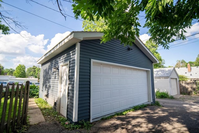 view of garage