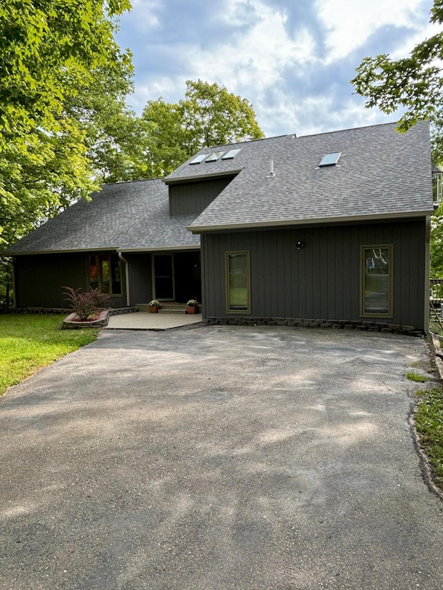 view of front of home with a patio