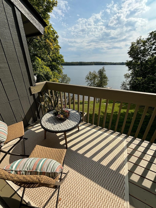 balcony with a water view
