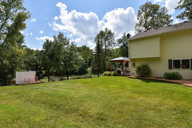 view of yard featuring a gazebo