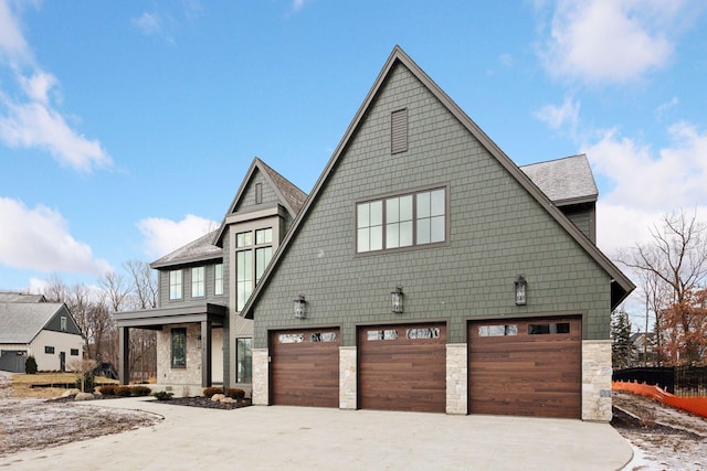 view of front of home with a garage