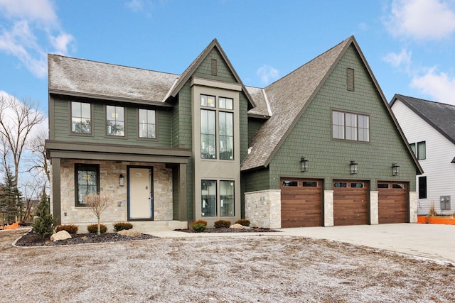 view of front of home with a garage