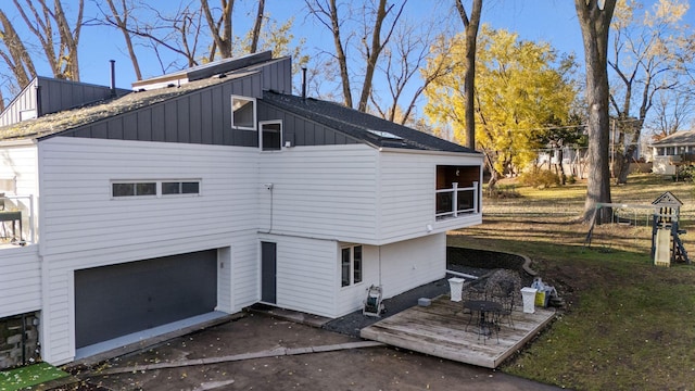 view of property exterior featuring a garage